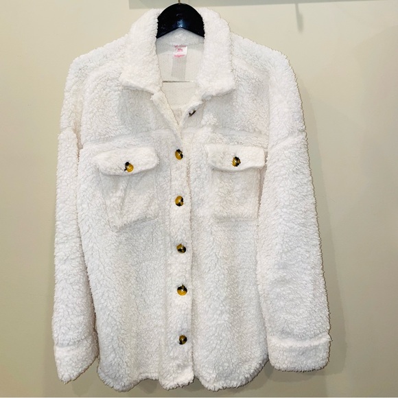 Jackets & Blazers - White Sherpa Jacket